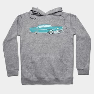 Rockabilly Vintage Car in Blue Hoodie